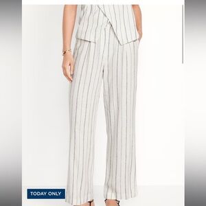 NEVER WORN Extra High-Waisted Linen-Blend Wide-Leg Taylor Pants